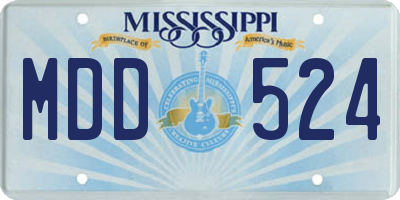 MS license plate MDD524