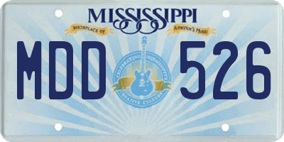 MS license plate MDD526