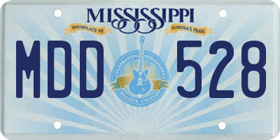 MS license plate MDD528