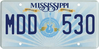 MS license plate MDD530