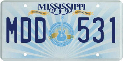 MS license plate MDD531