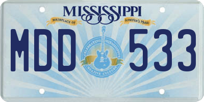 MS license plate MDD533