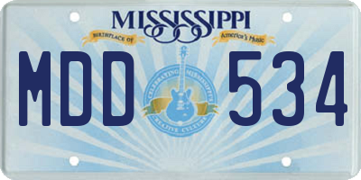 MS license plate MDD534