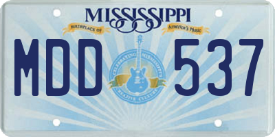 MS license plate MDD537