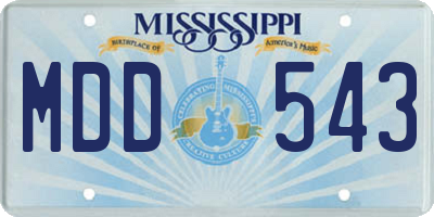 MS license plate MDD543