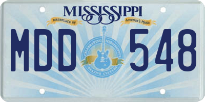 MS license plate MDD548