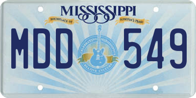 MS license plate MDD549