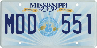 MS license plate MDD551