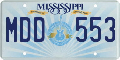 MS license plate MDD553