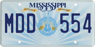 MS license plate MDD554