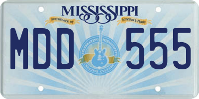 MS license plate MDD555