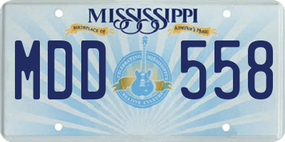 MS license plate MDD558