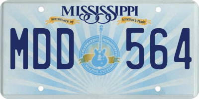 MS license plate MDD564