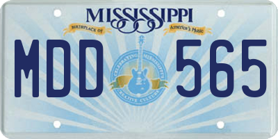 MS license plate MDD565