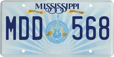 MS license plate MDD568