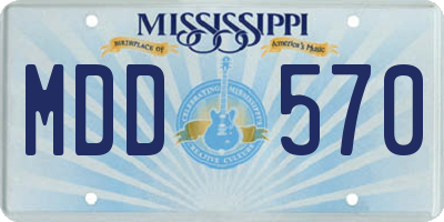 MS license plate MDD570