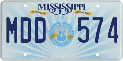 MS license plate MDD574