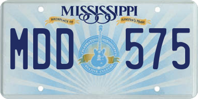 MS license plate MDD575