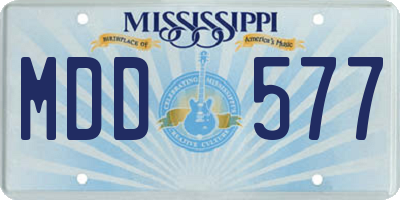 MS license plate MDD577