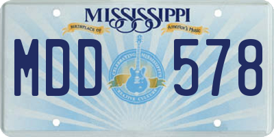 MS license plate MDD578