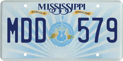 MS license plate MDD579