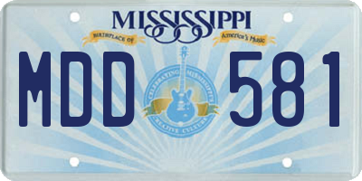 MS license plate MDD581
