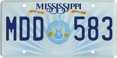 MS license plate MDD583