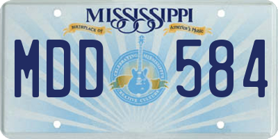 MS license plate MDD584