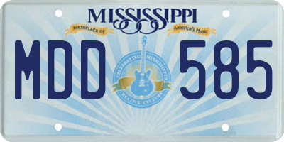 MS license plate MDD585