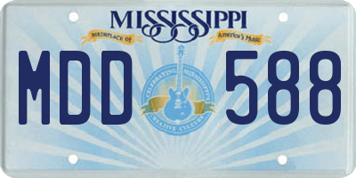 MS license plate MDD588