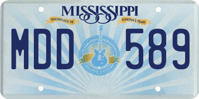 MS license plate MDD589