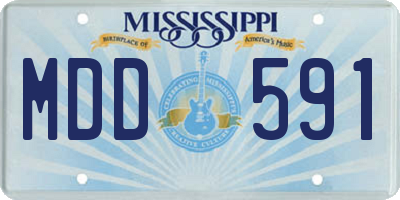 MS license plate MDD591
