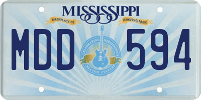 MS license plate MDD594
