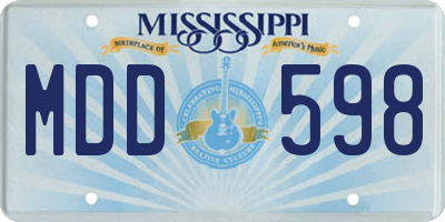 MS license plate MDD598