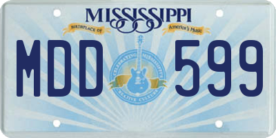 MS license plate MDD599