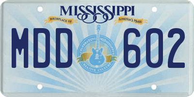 MS license plate MDD602