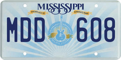 MS license plate MDD608