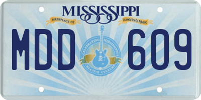 MS license plate MDD609