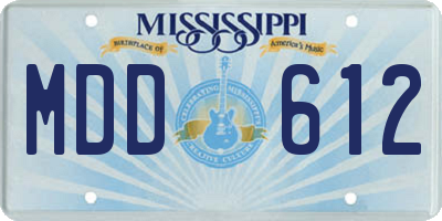 MS license plate MDD612