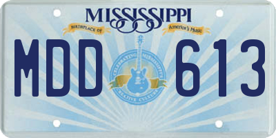 MS license plate MDD613