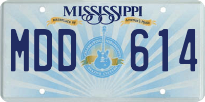 MS license plate MDD614