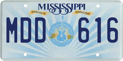 MS license plate MDD616