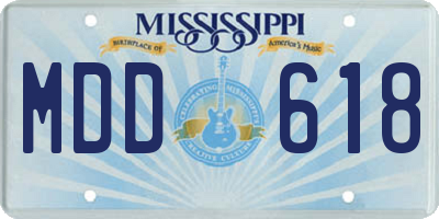 MS license plate MDD618