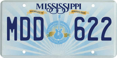 MS license plate MDD622