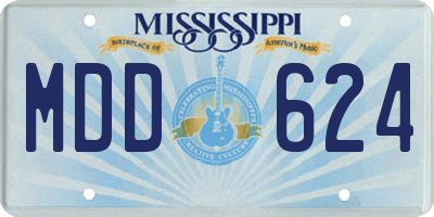 MS license plate MDD624