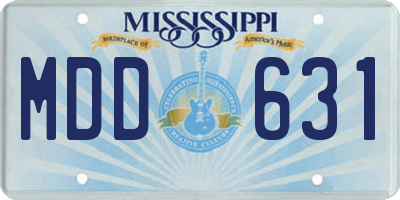 MS license plate MDD631