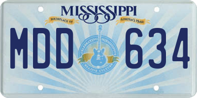 MS license plate MDD634