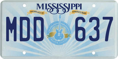 MS license plate MDD637