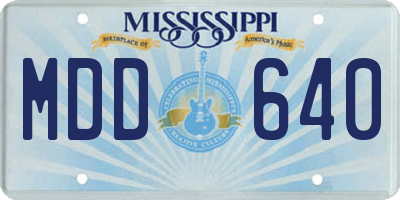 MS license plate MDD640