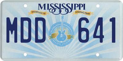 MS license plate MDD641